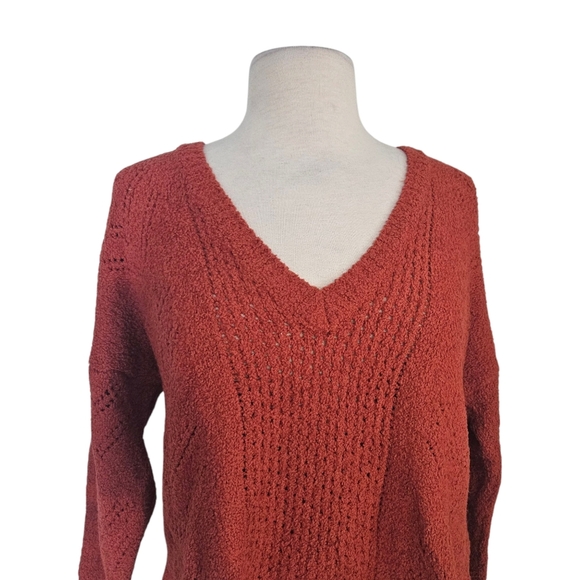 NWT Cupcakes And Cashmere Burnt Orange Pullover Loose Fit Maj Sweater - Picture 6 of 13